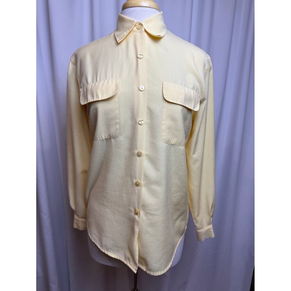 croft & barrow Soft Pale Yellow Button-Front Shirt, Small